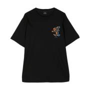 Zwarte Skater Katoenen T-shirt PS By Paul Smith , Black , Heren