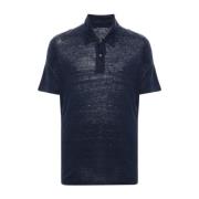 Blauwe Linnen Polo Shirt Hartford , Blue , Heren