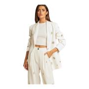 Blazer met strass op de revers Alma EN Pena , White , Dames