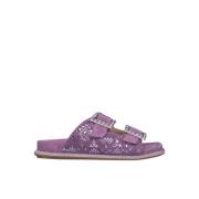 Rhinestone Flat Sandal Alma EN Pena , Purple , Dames