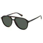 Stylish Sunglasses in Dark Havana/Green Polaroid , Green , Unisex