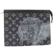 Pre-owned Canvas clutches Louis Vuitton Vintage , Black , Dames