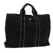 Pre-owned Canvas handbags Hermès Vintage , Black , Dames