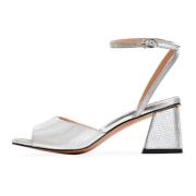 Jewel Block Heels Sandals Aurora Cesare Gaspari , Gray , Dames