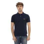 Blauw Katoenen Geborduurd Poloshirt Baldinini , Blue , Heren