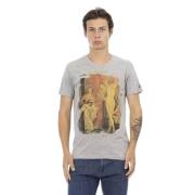 Elegant grijs V-hals T-shirt Trussardi , Gray , Heren