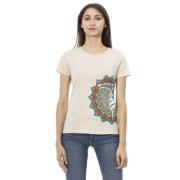 Beige Kortemouw Casual T-shirt Trussardi , Beige , Dames