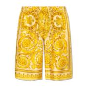 Zijden shorts Versace , Yellow , Heren