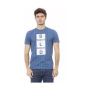 Elegante Blauwe Katoenen T-shirt Baldinini , Blue , Heren