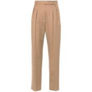 Beige Broek met Geborsteld Effect Max Mara , Beige , Dames