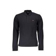 Lange Mouw Polo Shirt Napapijri , Black , Heren