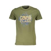 Print Logo Korte Mouw Tee Cavalli Class , Green , Heren