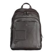 Elegante Leren Laptoptas Piquadro , Brown , Heren