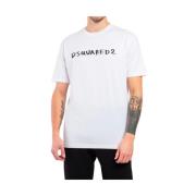 Katoenen T-shirt met contrasterende voorkantprint Dsquared2 , White , ...