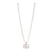 Logo Strass Ketting Dolce & Gabbana , Gray , Dames