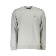 Grijs Fleece Sweatshirt met Borduurwerk Napapijri , Gray , Heren