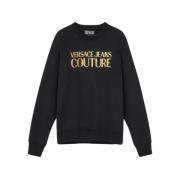 Zwart Goud Geborsteld Sweater Versace Jeans Couture , Black , Heren