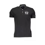 Zwart Katoenen Polo Shirt met Borduursel La Martina , Black , Heren