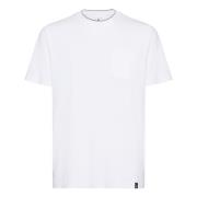 T-shirt van katoen en Tencel-jersey Boggi Milano , White , Heren