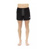 Zwarte zwemshorts met signatuurband Bikkembergs , Black , Heren