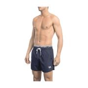 Blauwe Designer Zwemshorts met Merkband Bikkembergs , Blue , Heren