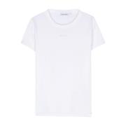 Wit T-shirt met reliëflogo Calvin Klein , White , Dames