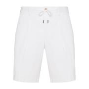 Stretch Katoen Zomer Bermuda Shorts Boggi Milano , White , Heren