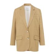 Oversized Single Breasted Blazer Groen Katoen IVY OAK , Green , Dames