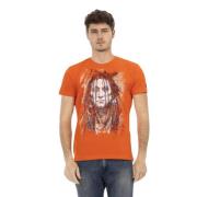 Stijlvol Oranje Kortemouw T-shirt Trussardi , Orange , Heren