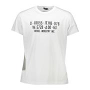 Wit Katoenen T-shirt met Korte Mouwen Diesel , White , Heren