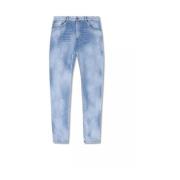 Lichtblauwe Splatter Paint Jeans Dsquared2 , Blue , Heren