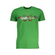 Print Logo Ronde Hals T-shirt Cavalli Class , Green , Heren