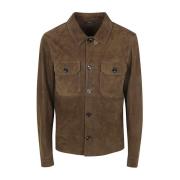 Suede Outershirt in Mocha Brown Tom Ford , Brown , Heren