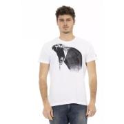 Elegante witte korte mouw T-shirt Trussardi , White , Heren