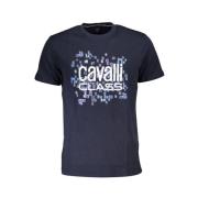 Print Logo Korte Mouw Tee Cavalli Class , Blue , Heren