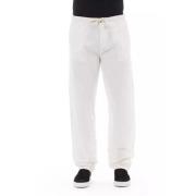 Elegante Witte Chino Broek Baldinini , White , Heren