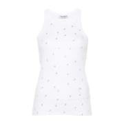 Witte Tanktop met Strass Logo The Attico , White , Dames