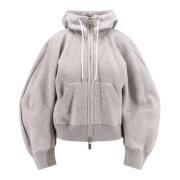 Katoenen Hoodie met ritssluiting zakken Sacai , Gray , Dames