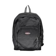 Zwarte Nylon Rugzak met Ritsvakken Eastpak , Black , Unisex