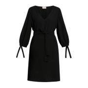 Elegante Zwarte Midi Jurk met V-Hals Marina Rinaldi , Black , Dames