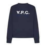 Ronde Hals Sweatshirt Donkerblauw A.p.c. , Blue , Dames