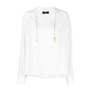 Witte Kettingblouse Crepe Textuur Elisabetta Franchi , White , Dames