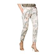 Curvy Chino Capri Broek met Bloemenprint Mason's , Multicolor , Dames