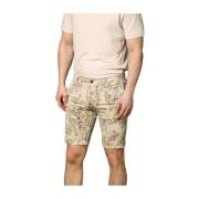 Slim Fit Bloemenpatroon Bermuda Shorts Mason's , Beige , Heren