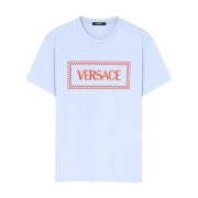 Blauwe Clear T-shirts en Polos Versace , Blue , Heren