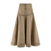 Denim Midi Rok Bruin Salvatore Ferragamo , Brown , Dames