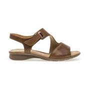 Bruine Sandalen Comfortabele Ronde Zool Klittenband Gabor , Brown , Da...