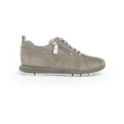 Grijze Leren Sneaker Mode Gabor , Gray , Dames