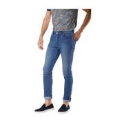 Slim Fit Stretch Denim Broek Blauw Mason's , Blue , Heren