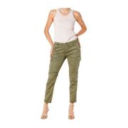 Curvy Cargo Broek in Stretch Satijn Mason's , Green , Dames